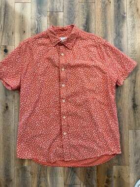 Grayers Men's Floral Print Short Sleeve Button Down Shirt Size Large